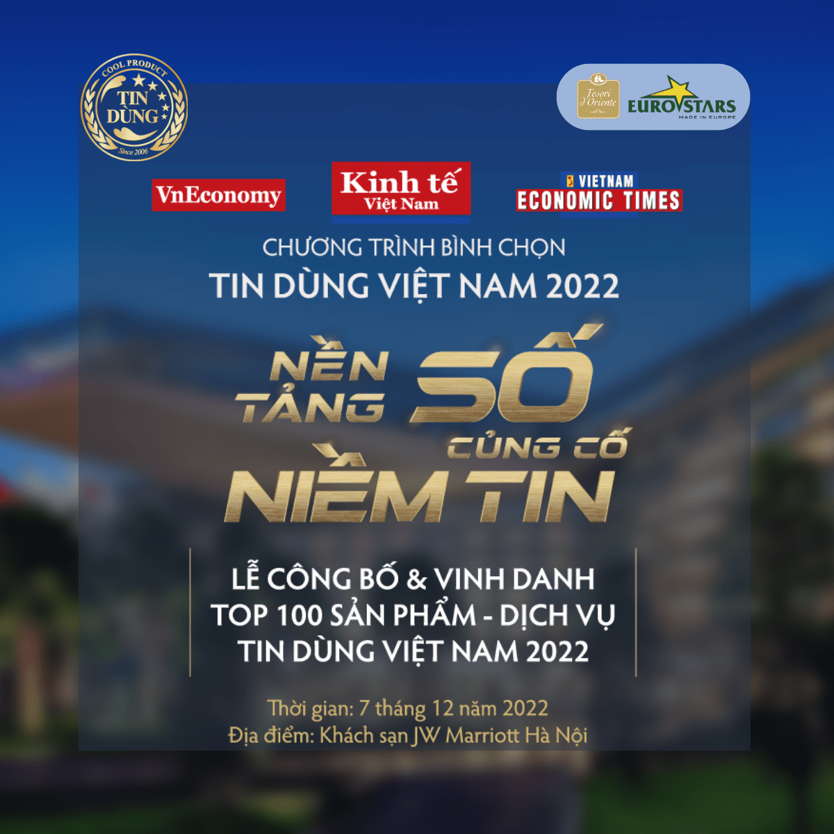 ️TESORI D’ORIENTE ĐƯỢC ĐỀ CỬ VINH DANH TOP 100 SẢN PHẨM – DỊCH VỤ TIN DÙNG VIỆT NAM 2022 ️